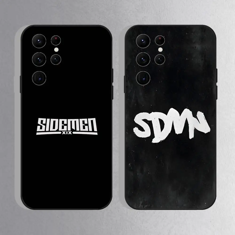 

Sidemen SDMN Phone Case For Samsung S25,S24 Ultra,S20,S30 plus,S22 Plus,S23,Ultra 5G Silicone Black Shell