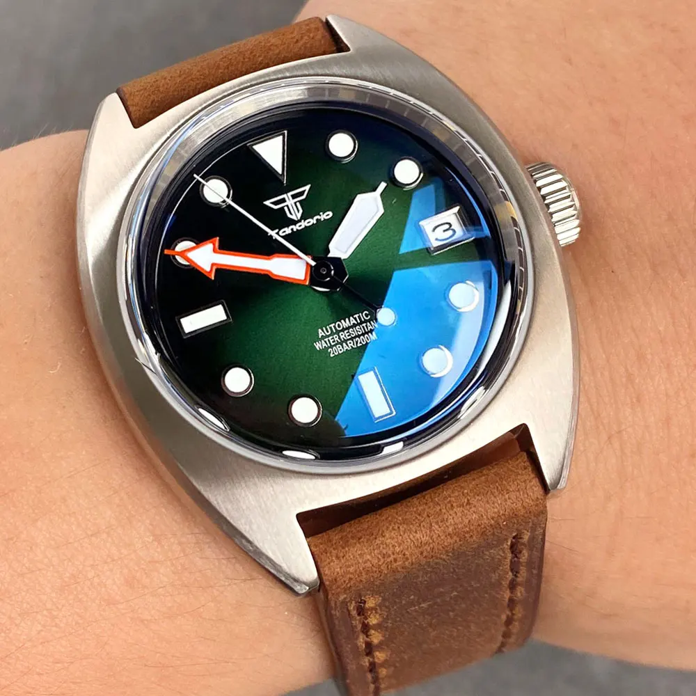 Tandorio NH35A Automatic Diver Watch 20ATM Green Luminous