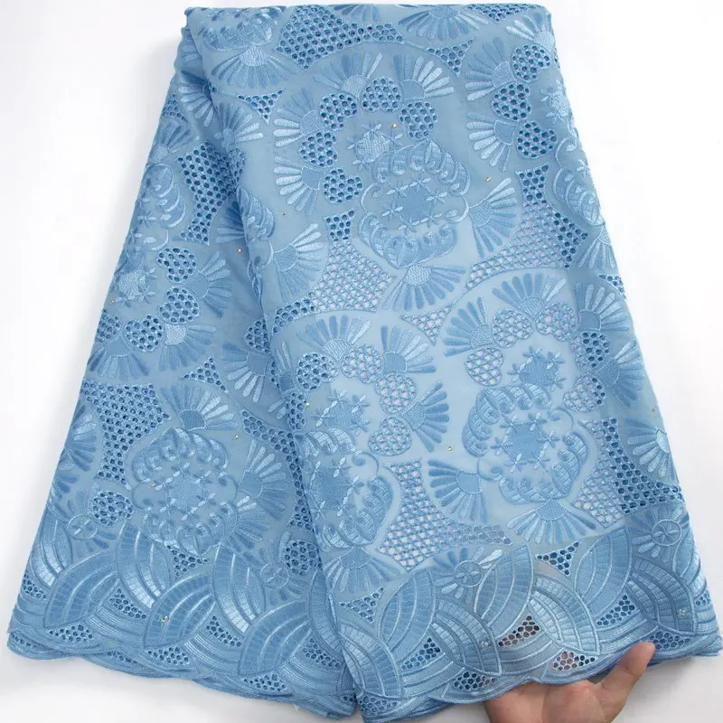 

Swiss Voile Lace Fabric 2022 High Quality African Cotton Lace Fabric Nigerian Embroidered Plain Material For Party Dress S3217