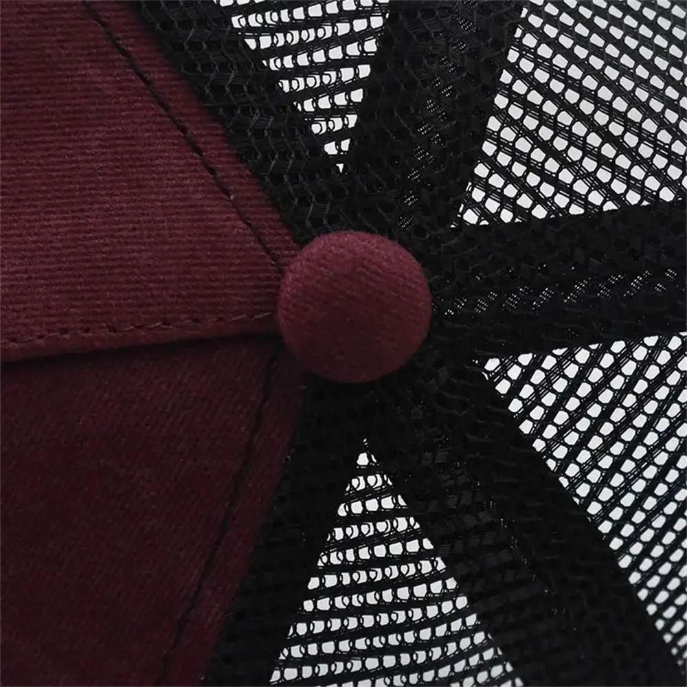 썬햇 투톤 야구 모자 자외선 차단 스티칭 메쉬 캡 통기성 조절 가능한 스냅백 모자 트러커 모자