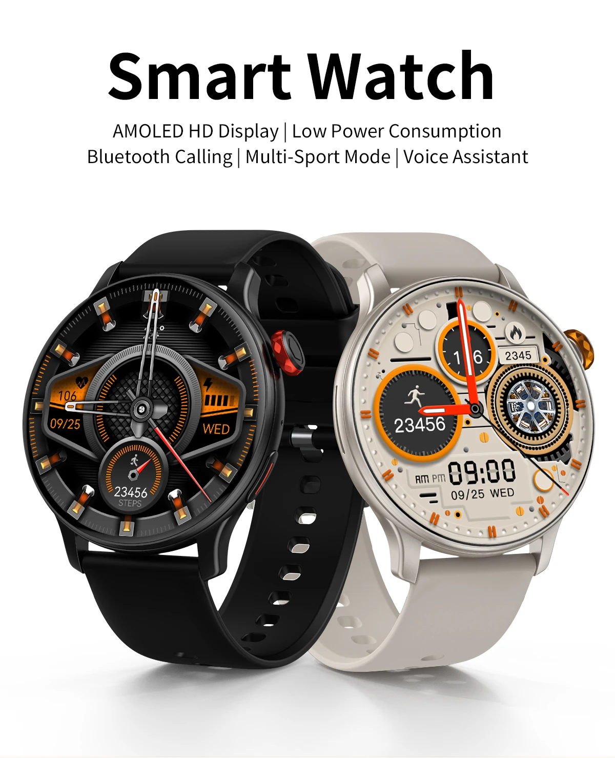 CY26 Smart Watch Men Watch 5 Pro AMOLED HD Screen Bluetooth Call GPS Trajectory NFC Heart Rate Smartwatch AI Intelligent Voice