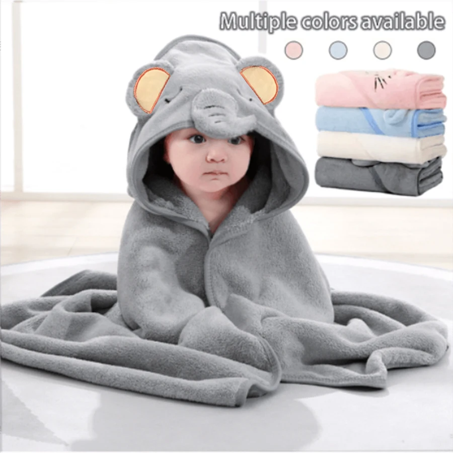 1 Piece of Multifunctional Absorbent Baby Bath Towel, Suitable for Infants and Toddlers Aged 0-2, Soft and Comfortable, with Cute Animal Cartoon Design, Machine Washable, Skin-Friendly and Soft, Baby Bath Towel, Gift for Your Baby, Suitable for the Bathroom, Outings, and the Beach