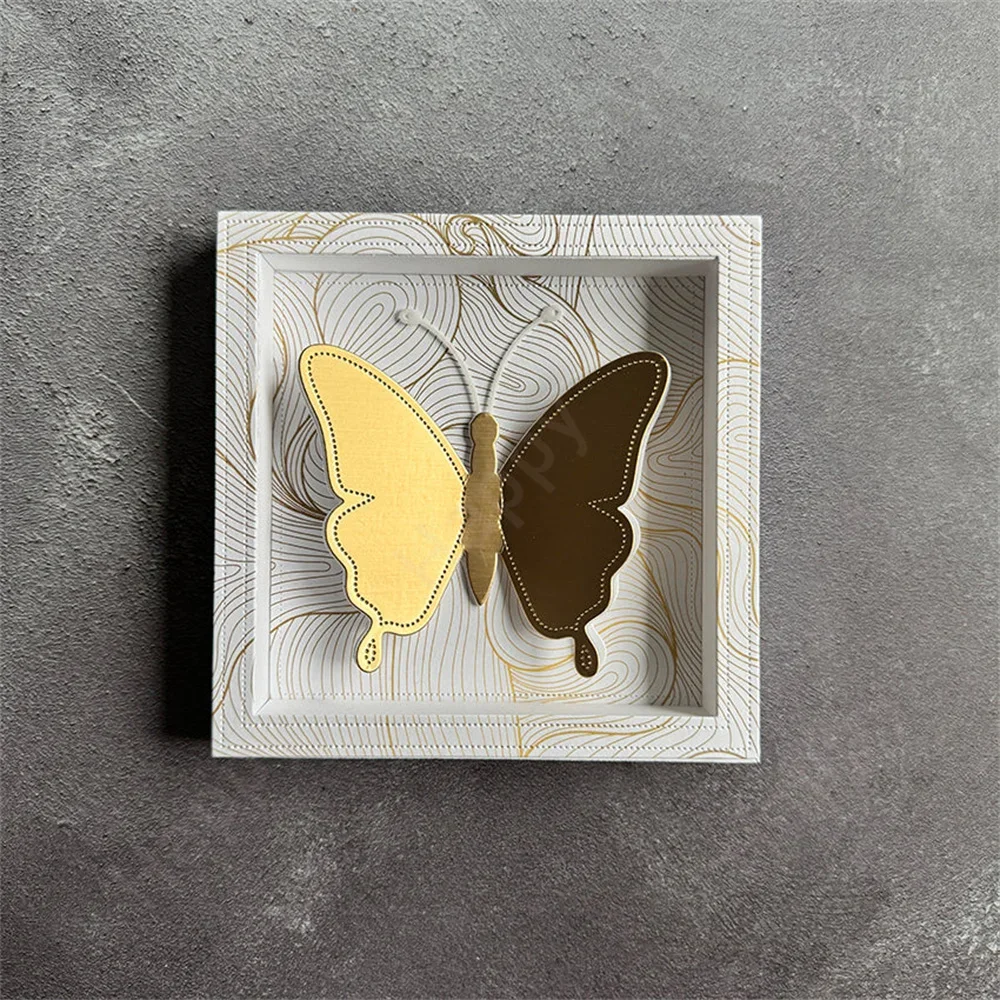 إطارات لصندوق شوادو قطع معدنية يموت قطع يموت قالب الحرفية الديكور النقش قالب القصاصات DIY بها بنفسك بطاقات المعايدة اليدوية