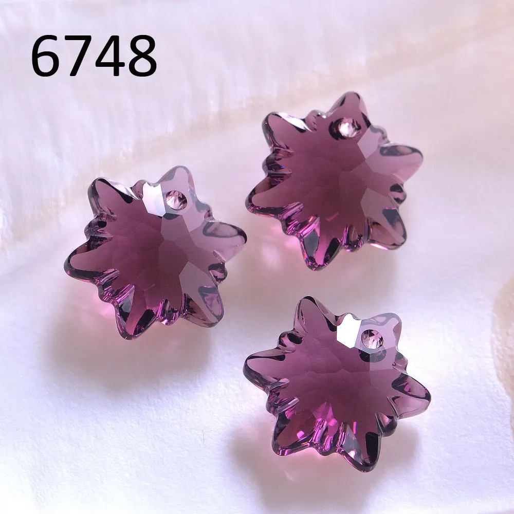 (1 piece) 6748 Edelweiss Pendant Original Crystals from Austria Loose Beads Snowflake Rhinestone for DIY Jewelry Making