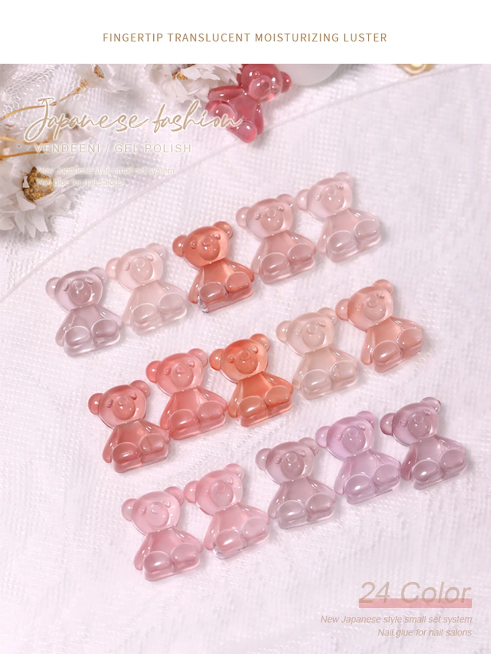 Vendeeni 24 Farben/Set Transparenter Jelly Gel Nagellack UV Soak Off Gel Lack Nude Pink Hautfarben Gel Lack mit Display – Detail 7