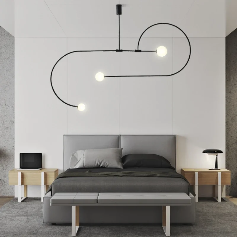

Nordic Minimalist LED Pendant Light Used for Dining Tables Dining Living Rooms Glass Ball Chandelier Home Decor Light Fixture