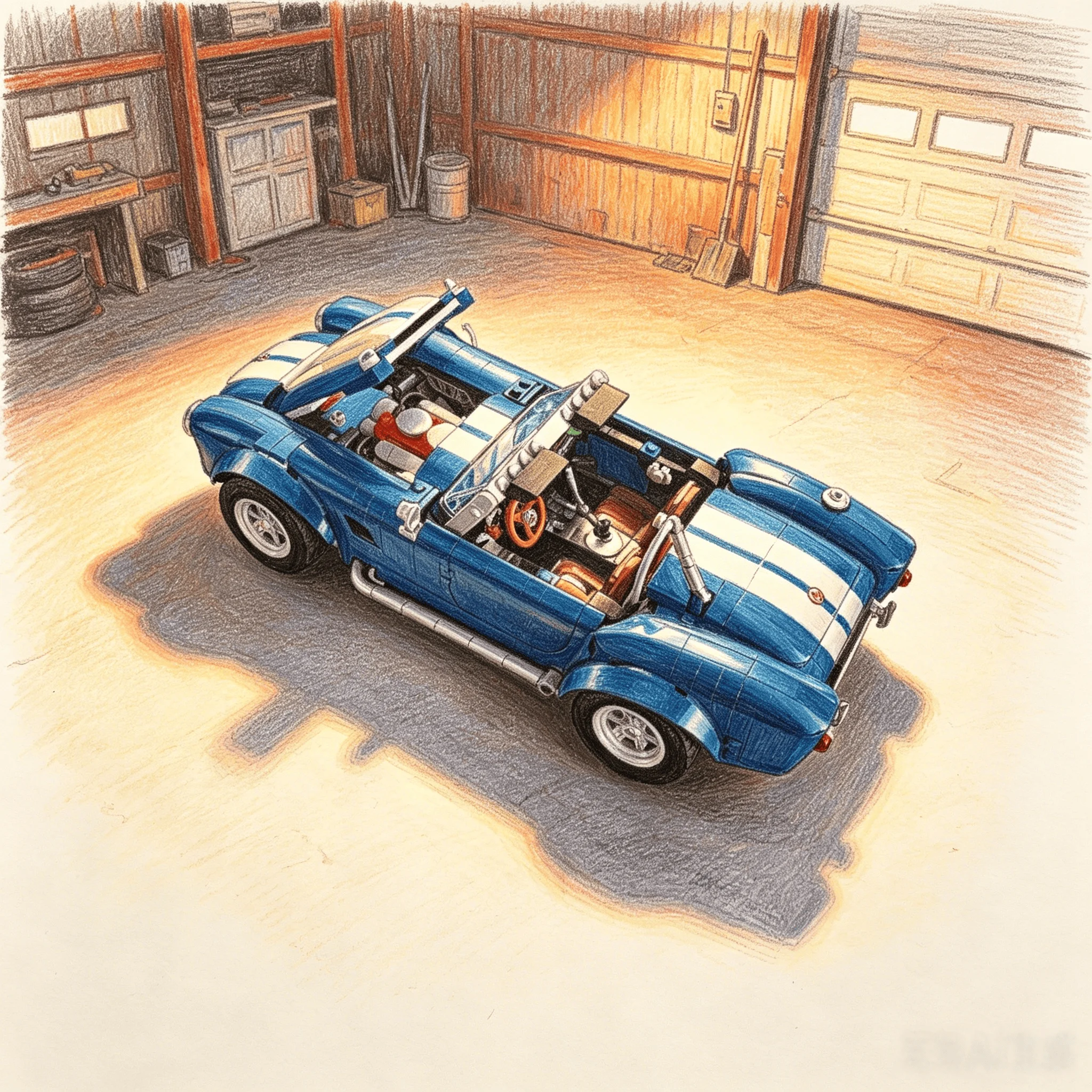 

Moc 1241pcs Shelby Sports Racing Car Model Building Block Birthday Toy Gifts for Adults