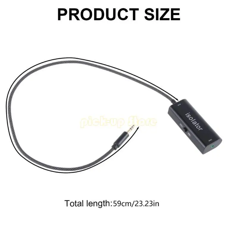 Q5WA Portable Ground Circuit Noise Isolator for Car Aux Home Theater 3.5mm Noise Isolation Cable Cord Eliminate Buzzing Noise