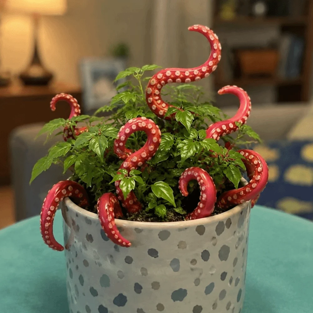 Resin Tentacle Plant Post Creative Funny Octopus Tentacle Decorative Pile Irregular Flowerpot Decoration for 7Pcs Outdoor