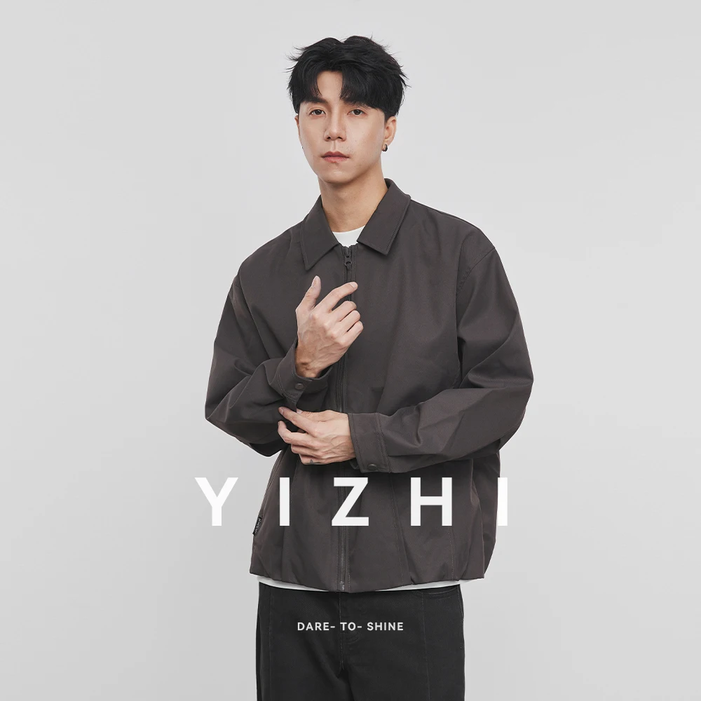 Autumn Simple Retro Lapel Jacket Men's Casual Versatile Loose Fit Basic Style Outerwear Top Casual Loose Fashion Men Clothing