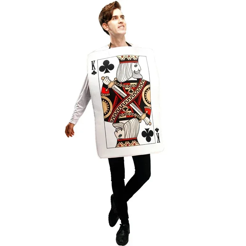 

AA wat Костюм для взрослых с сердечками K Card Fancy Dress Up Мужчины Женщины Игральные карты Туника для Хэллоуина Унисекс Костюм2025 Новый