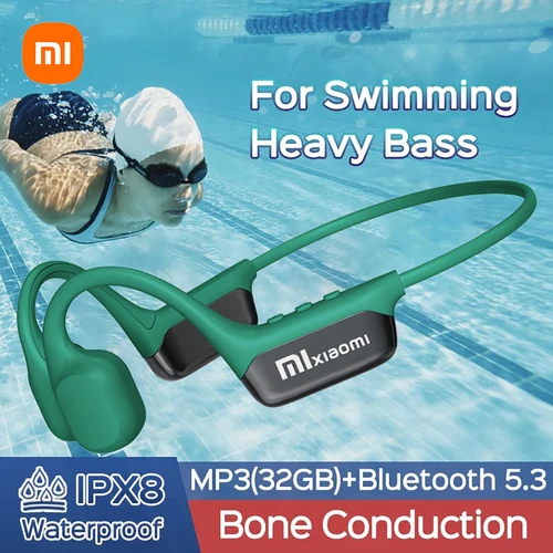 Xiaomi-auriculares de conducción ósea con Bluetooth 5,4, inalámbricos, deportivos, compatibles con reproductor de MP3 de 32g, resistentes al agua IPX8, para natación
