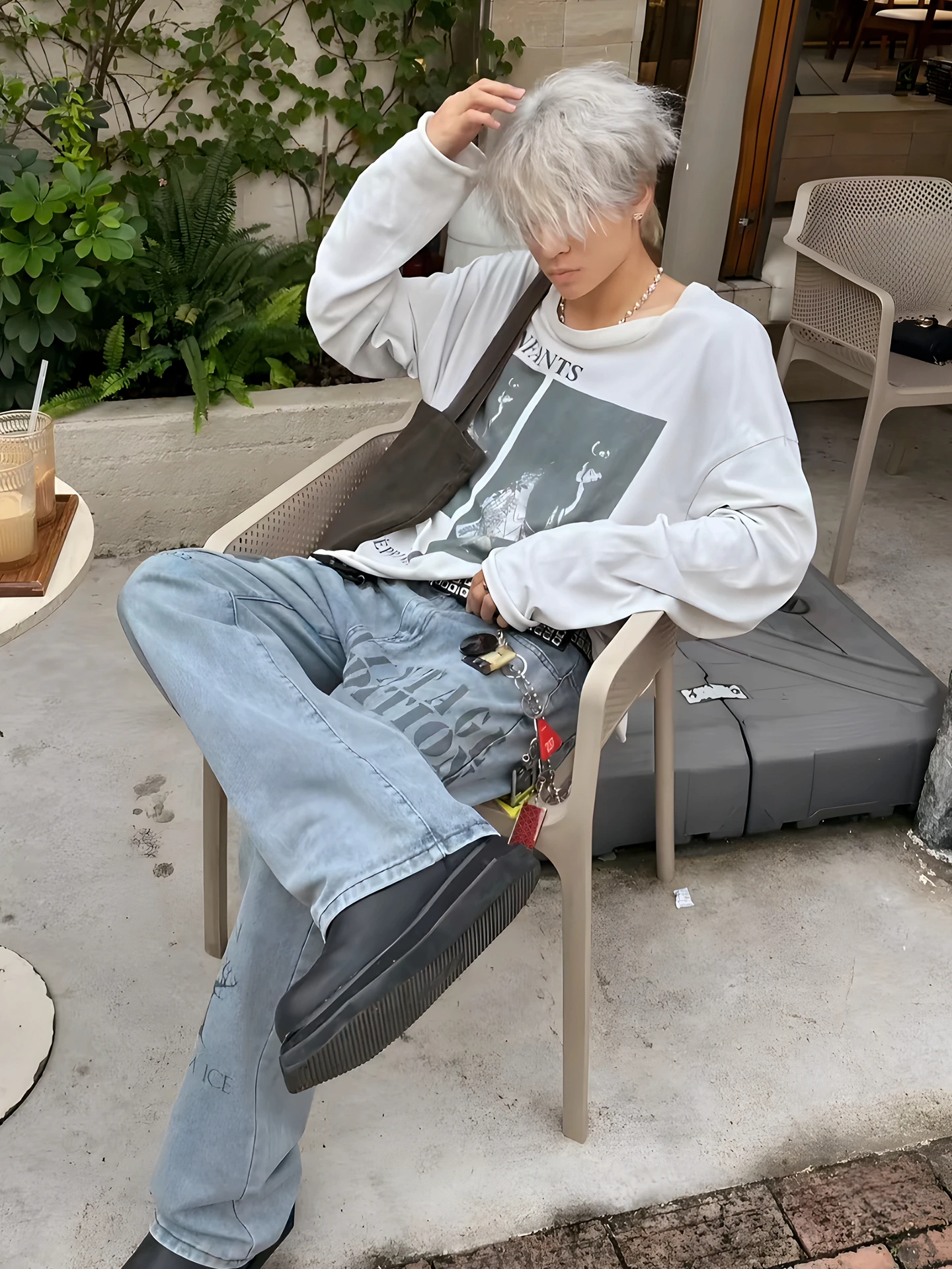 تي شيرت يونيسكس بأكمام طويلة وياقة مستديرة بتصميم مانغا غيشا من سلسلة ERD Depred Rich Second Generation Li Steng Jun Loren... #5