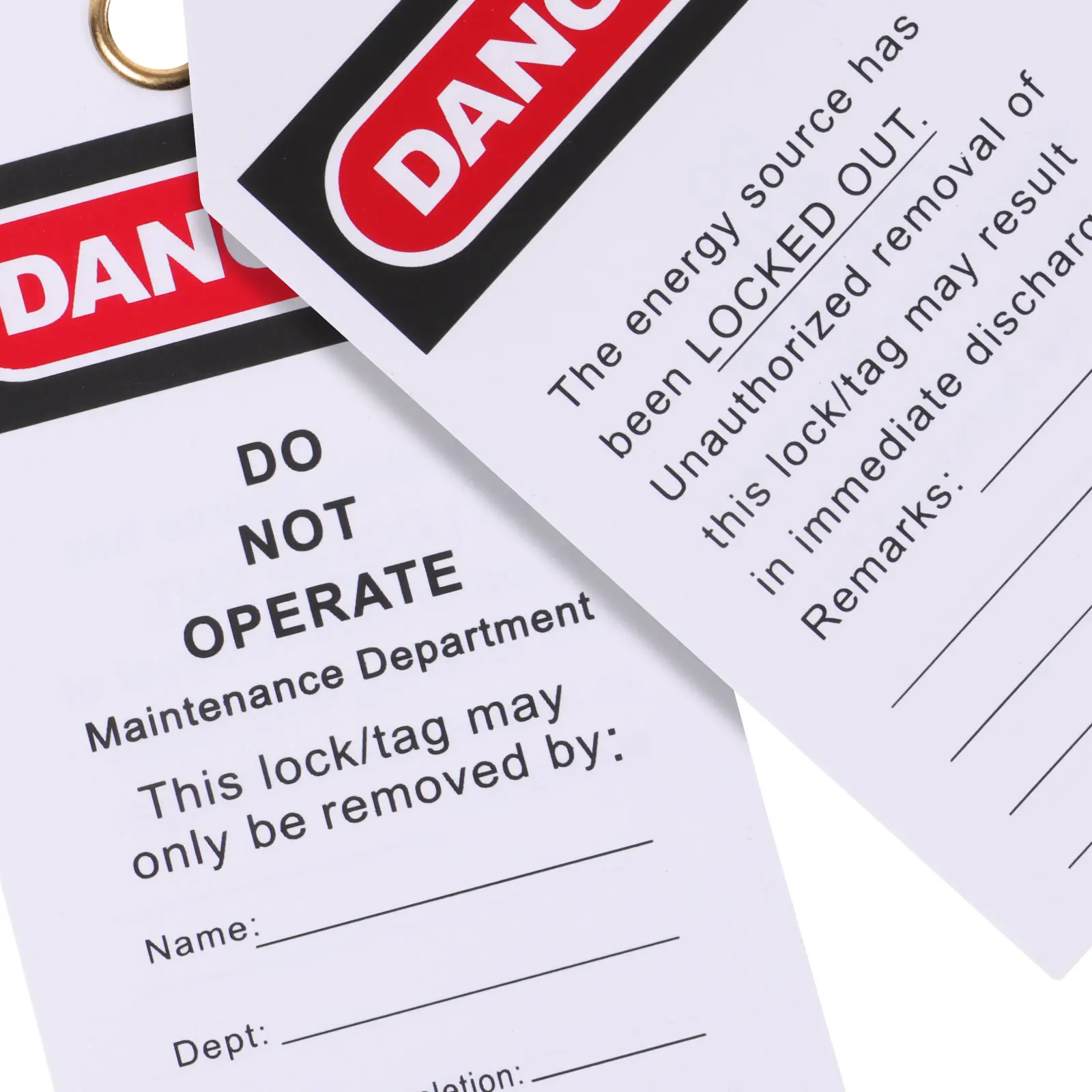 10pcs Tags Equipment Safety Warning Labels Do Not Operate Danger Signage PVC Metal Factory Hanging Tags