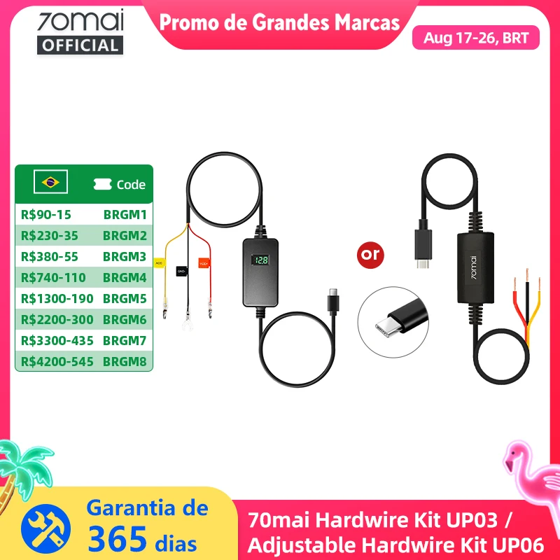 70mai Kit Fiação Dedicada UP06 UP03 Dashcam