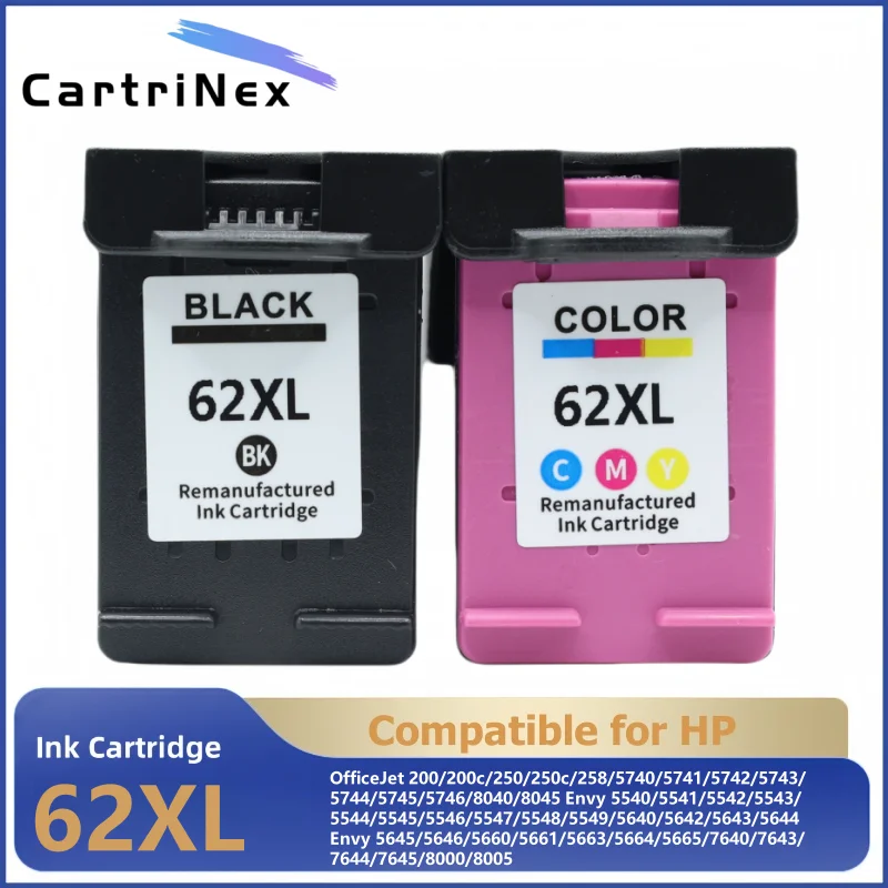 

Совместимый картридж 62XL для принтера HP 62 XL HP62 Envy 5540 5640 7640 5646 5541 5740 5742 5745 200 250