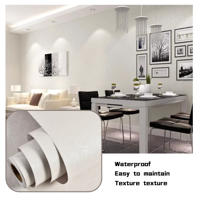 

40cm Self-adhesive Wall Wallpaper Anti Fouling PVC Silk Pattern Self-adhesive Vinyl Furniture Waterproof 3D Solid Color Sticker