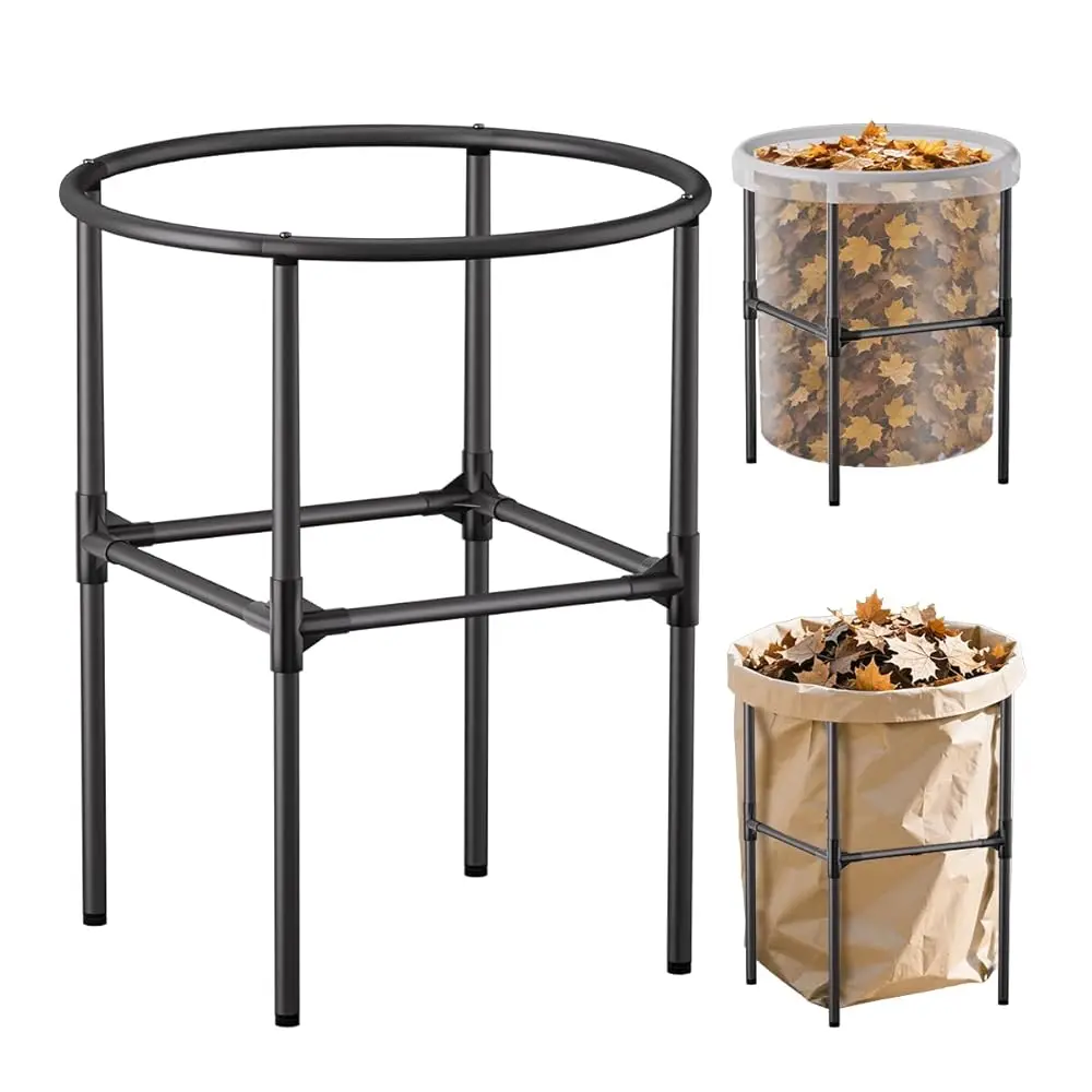 

Усиленная подставка для мешков для садового мусора – металлическая стойка для мешков для садовых отходов объемом 30-55 галлонов, держатель для мешков для листьев с регулировкой.