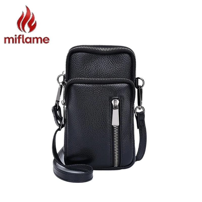 

Mini Crossbody Shoulder Bag Three Zippers Large Capacity Leather Phone Wallet Key Purse Women's New Style