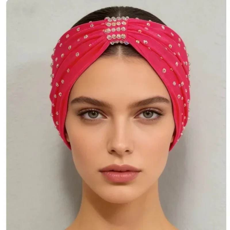 Women Girls Latin Dance Rhinestone Headband Ab Crystal Elastic Headpiece Adult Kids Competition Performance Show Hair Accessory