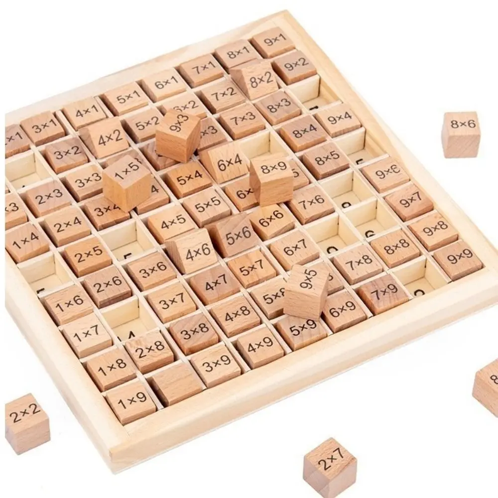 Planche de Table de Multiplication en bois, blocs de comptage, outils pédagogiques d'arithmétique, éducation des mathématiques interactive colorée