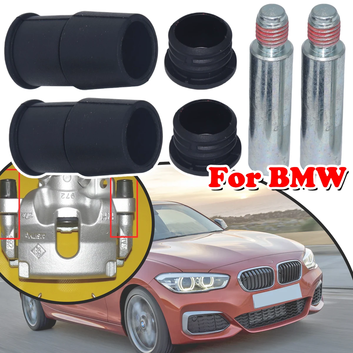 Front Brake Caliper Slider Guide Pins Bolt Kit For BMW F20 F21 E46 F10 F11 E84 Left Right Disc Housing Bellows Sleeve Bushing