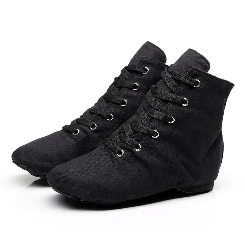 Canvas Jazz Lace-up Soft Split Soles Modern Dance Gym Yoga Fitness Flat Shoes Sneakers for Men Women