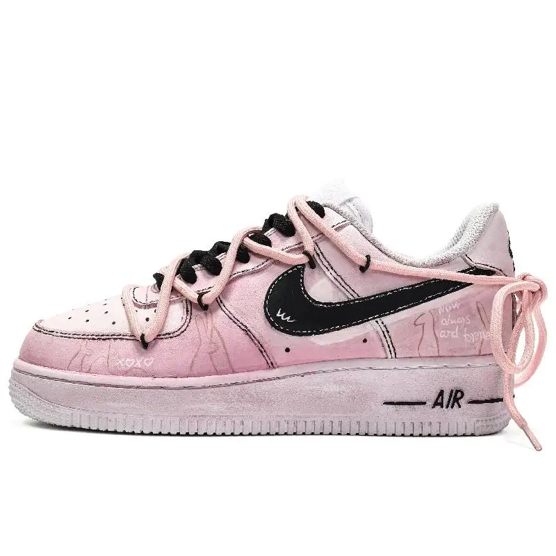 

【Customize】Nike Air Force 1 Skateboarding Shoes Women's Low-top Pink/Black Sneakers shoes DH2920-111