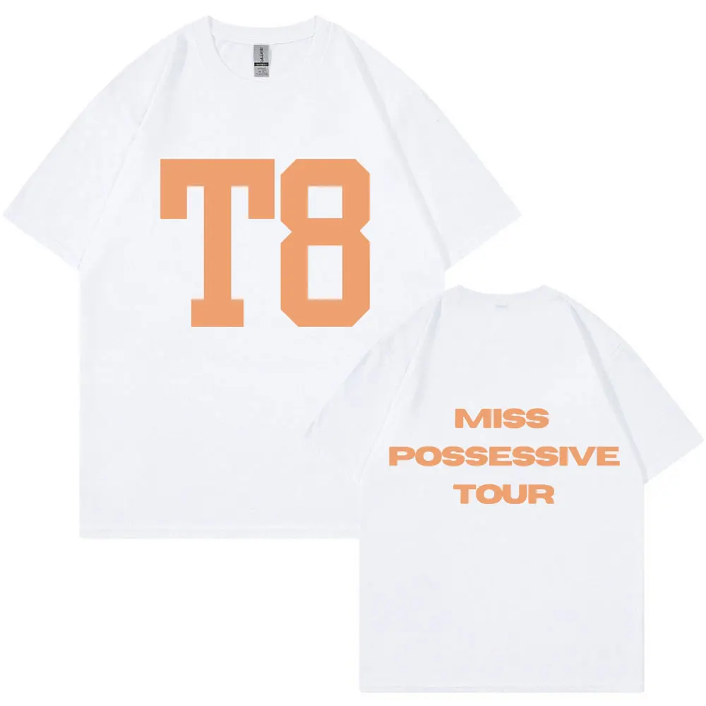 Tate Mcrae T8 Miss Possessive Tour T Shirts Men Women Fashion Harajuku Hip Hop T-shirt Loose Cotton Casual Y2K Tees Streetwear