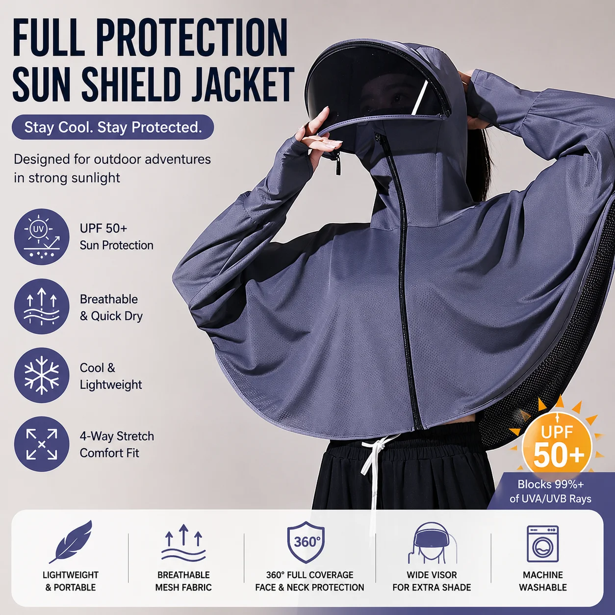 UV Resistant Learning Car Hood, Full Face Sun Protection Hat, Riding Electric Bike Hat, Women's Summer Sun Protection Mask