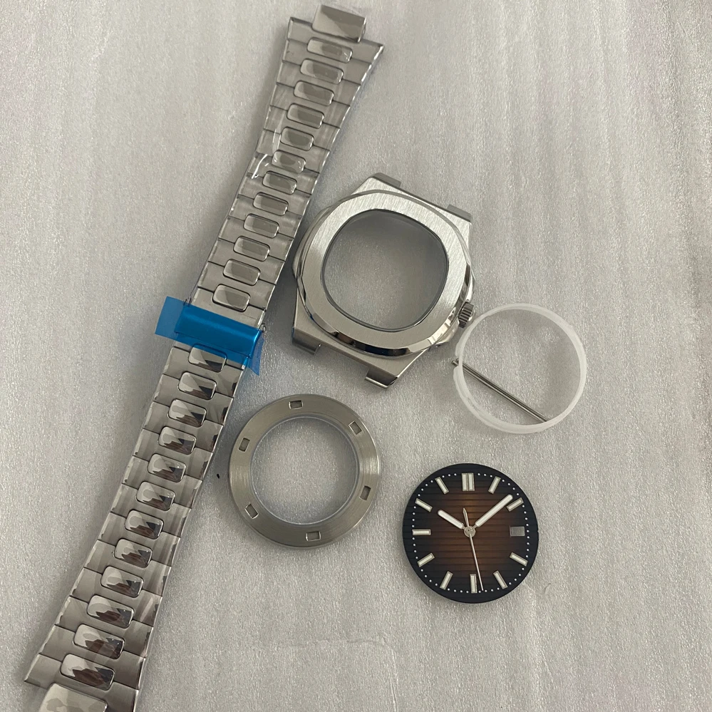 Accesorios de reloj de acero inoxidable para hombre, caja de reloj de 41mm, cristal de zafiro, resistente al agua, conjunto de carcasa mecánica para