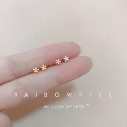 925 Silver Needles Silver Color Simple Small Butterfly Stud Earrings for Women Hypoallergenic Daily Wear Ear Girls Piercing Gift