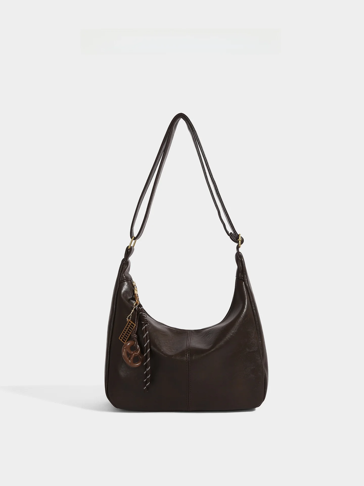 

CharlieKitty Shoulder Bag 2026 New Fashion High-End Sensation Bag Belt Decoration Leather Strap Zipper Closure PU M...
