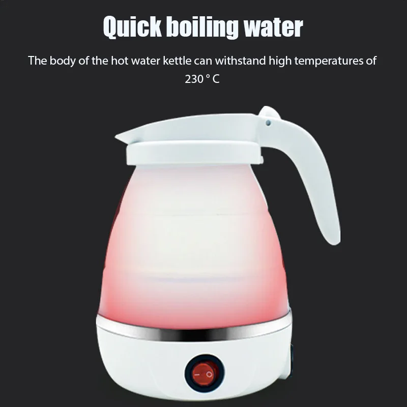 Mini Foldable Electric kettle Teapot Water Heater 600ML Household Portable Outdoor Travel Electric Kettle Water Boiling Pot 220V