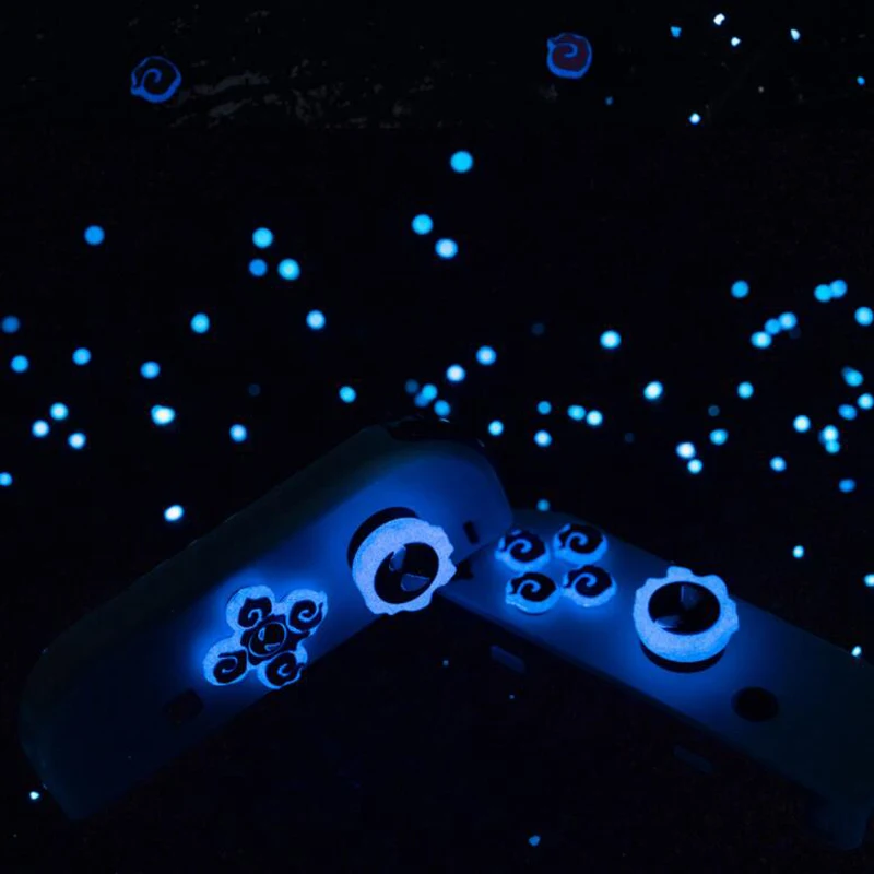 Luminoso Silicone morbido D-pad pulsante croce ABXY Key Sticker custodia in pelle per Nintendo Switch Oled Joy-con Thumb Stick Grip Cap Cover