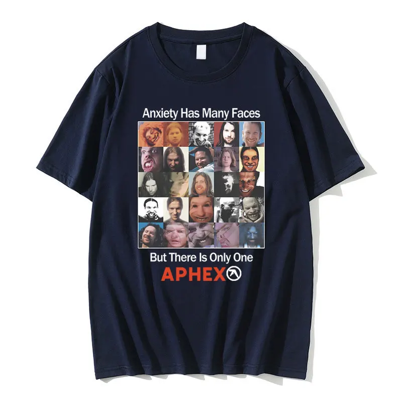 Britain Electronic Music Aphex Twin Anxiety Has Many Faces But There Is Only One APHEX Graphic T-shirt Men Women Vintage T Shirt