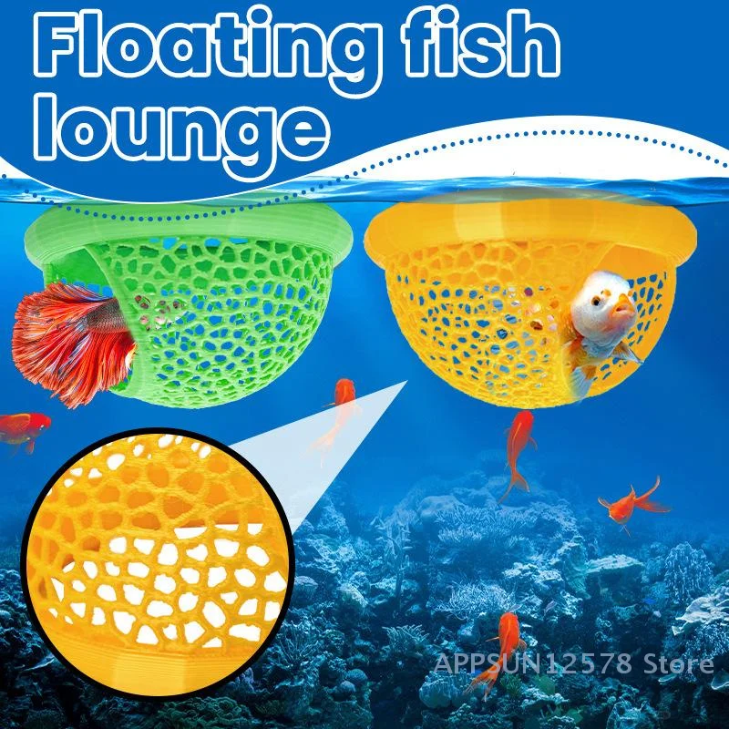 1 Stück Aquarium-Versteck für kleine Meerestiere, inklusive Hängematte, Futterring und Ruhefleck