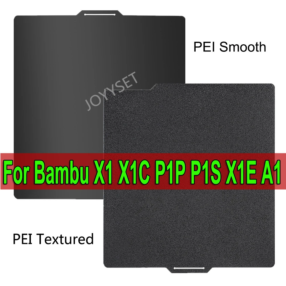 

Black PEI Sheet For Bambu Lab X1C P1S Smooth Build Plate 3D Printer Parts Heated Bed Textured Plate Sheet for Bambulab P1P X1 A1