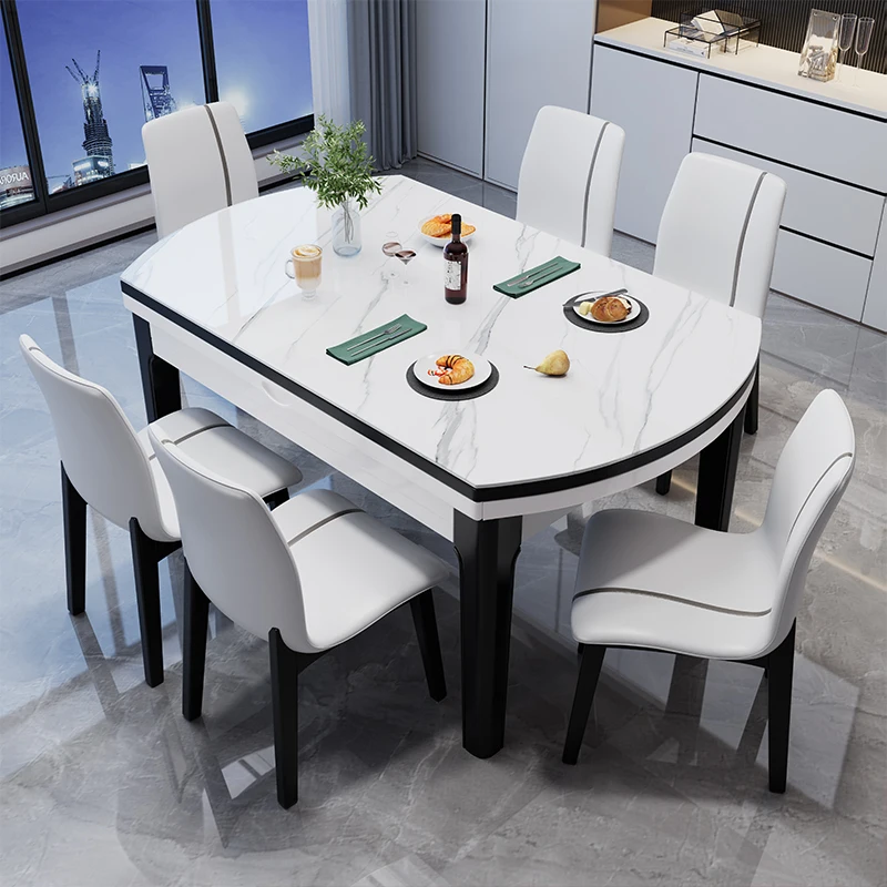 Luxury Kitchen Dining Table Kawaii Unique Oval Modern Chairs Dinning Tables White Space Saving Mesas De Jantar Home Furniture