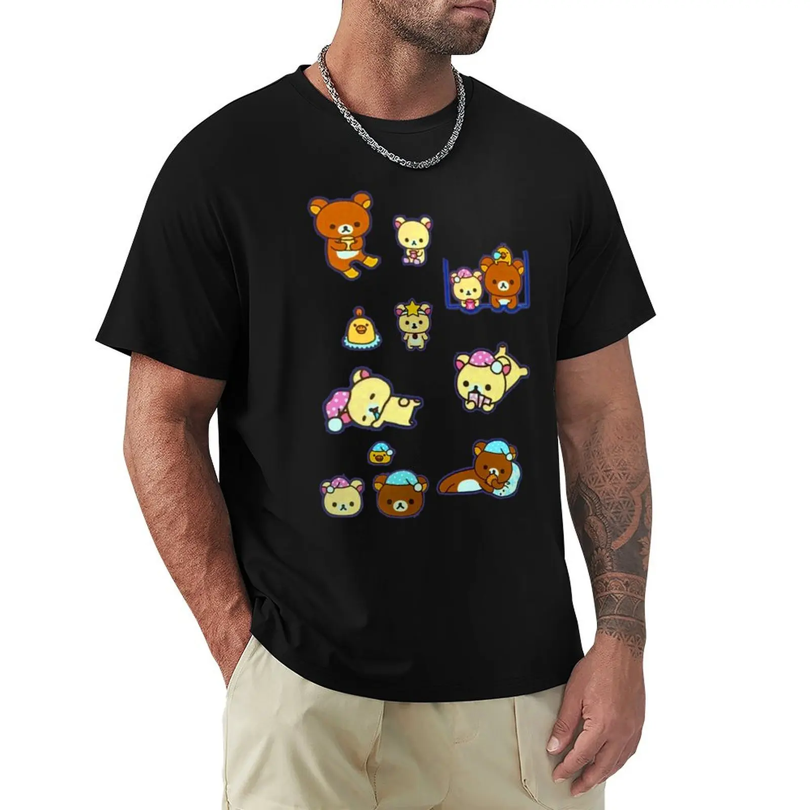 san-x sticker set Sticker T-Shirt Functional Casual Short Sleeve Tee