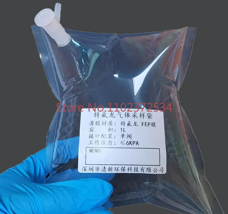 Gas flow bag PTFE sampling bag VOCs non methane total hydrocarbon FEP fluorine film gas flow sampling bag-1000L double valve