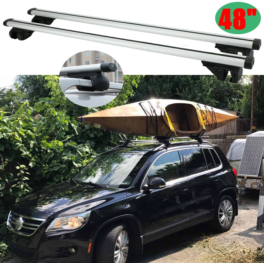 48" Car Cross Bar Top Luggage Roof Rack Carrier Aluminum For Volkswagen Tiguan For Hyundai Tucson 2022