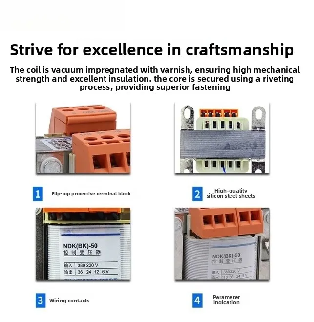 BK-50VA Single Phase Machine Tool Control Transformer 220V 380V to 110V 24V Isolation Power Supply
