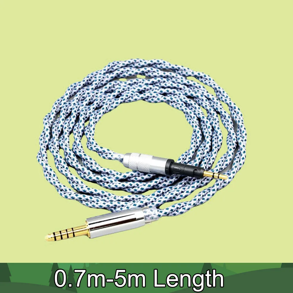 

99% Pure Silver Earphone Cable For Sennheiser HD6 HD7 HD8 MIX DJ HD595 Mix Graphene OCC Shielding 8670