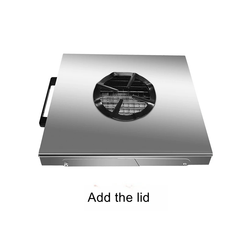 Stainless steel barbecue grill, outdoor camping folding barbecue grill, household pull-out charcoal trough barbecue grill