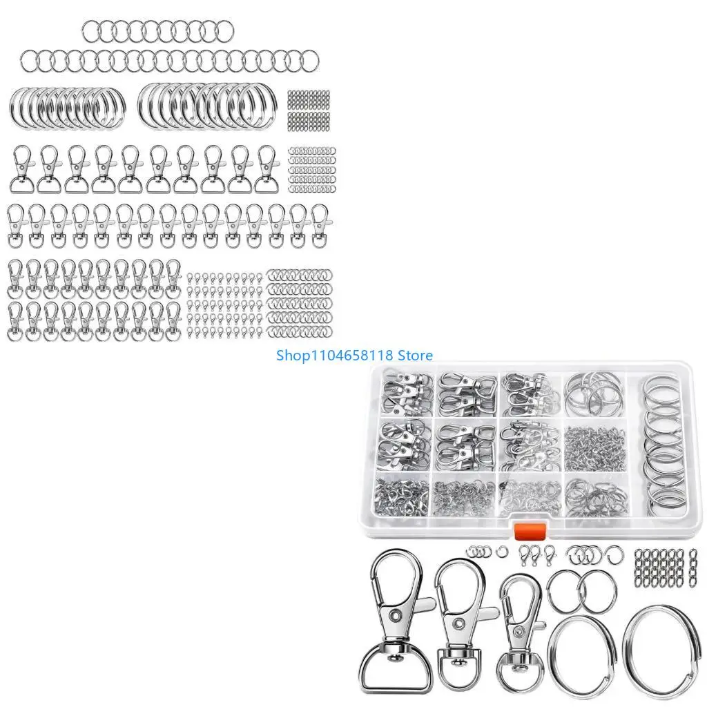 

265pcs Практические карабиерные крючки для брелок для поделок и ключевых ремесел и ключевой организации