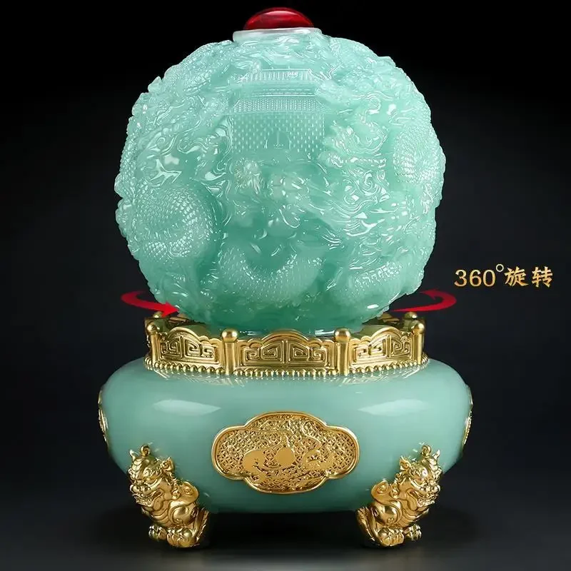 Chinese Fengshui Jiuzhuan Qiankun Ding Decoration Zhaocai Longwen Ding Rotating Ding Living Room Office Crafts Shop Decoration