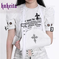 Gothic Punk Cross Print Adjustable Fracture Protection Sling Support Elbow Immobilizer Bag Halloween Cosplay Accessories