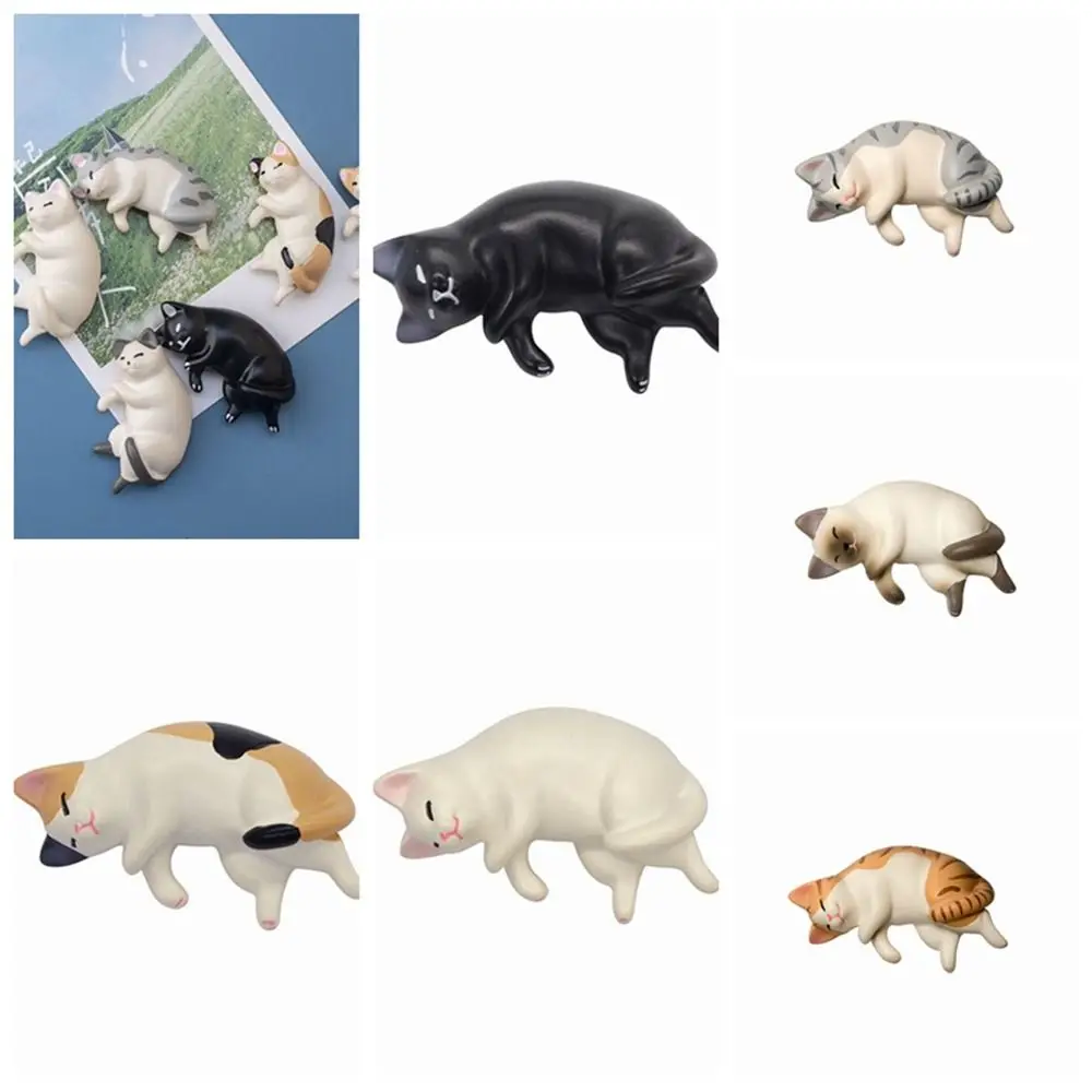 

Cute Simulated Cat Fridge Ornaments Resin Handicraft Lazy Cat Miniatures Sleep Cat Simulation Cat Resin Accessories