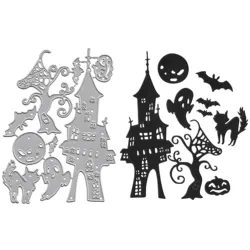 Nawiedzony dom na Halloween zestaw metalowych matryc do wycinania szablonów do tworzenie kartek scrapbookingu papier do robótek ręcznych prezent 2023 nowy